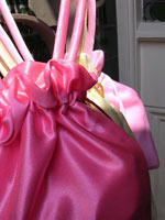 Pink draw-string bag